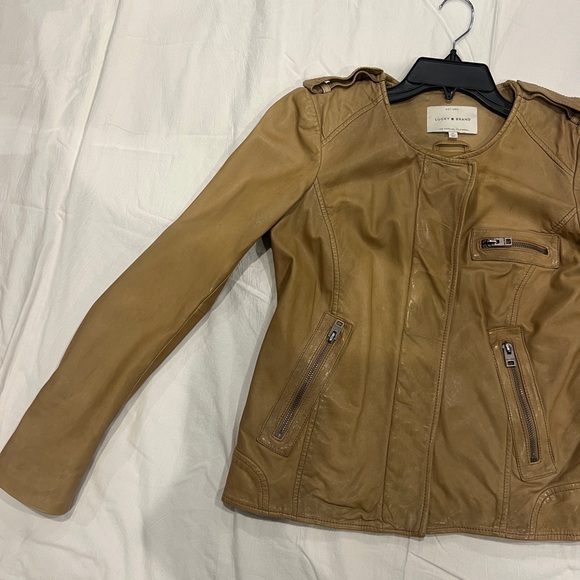 Lucky Brand Women's Tan Leather Jacket - Picture 4 of 7